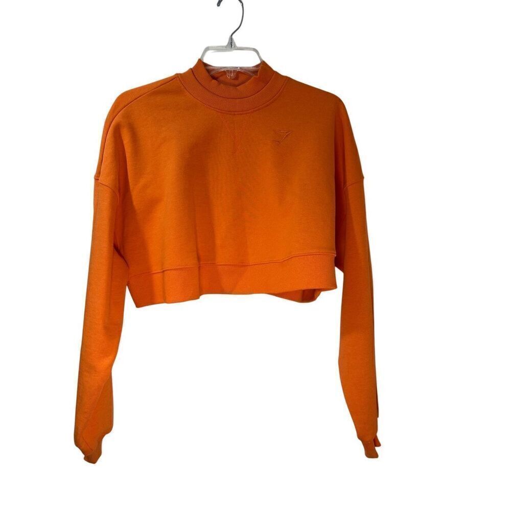 GymShark women’s orange long sleeve crop sweatshirt size Small #42-1869